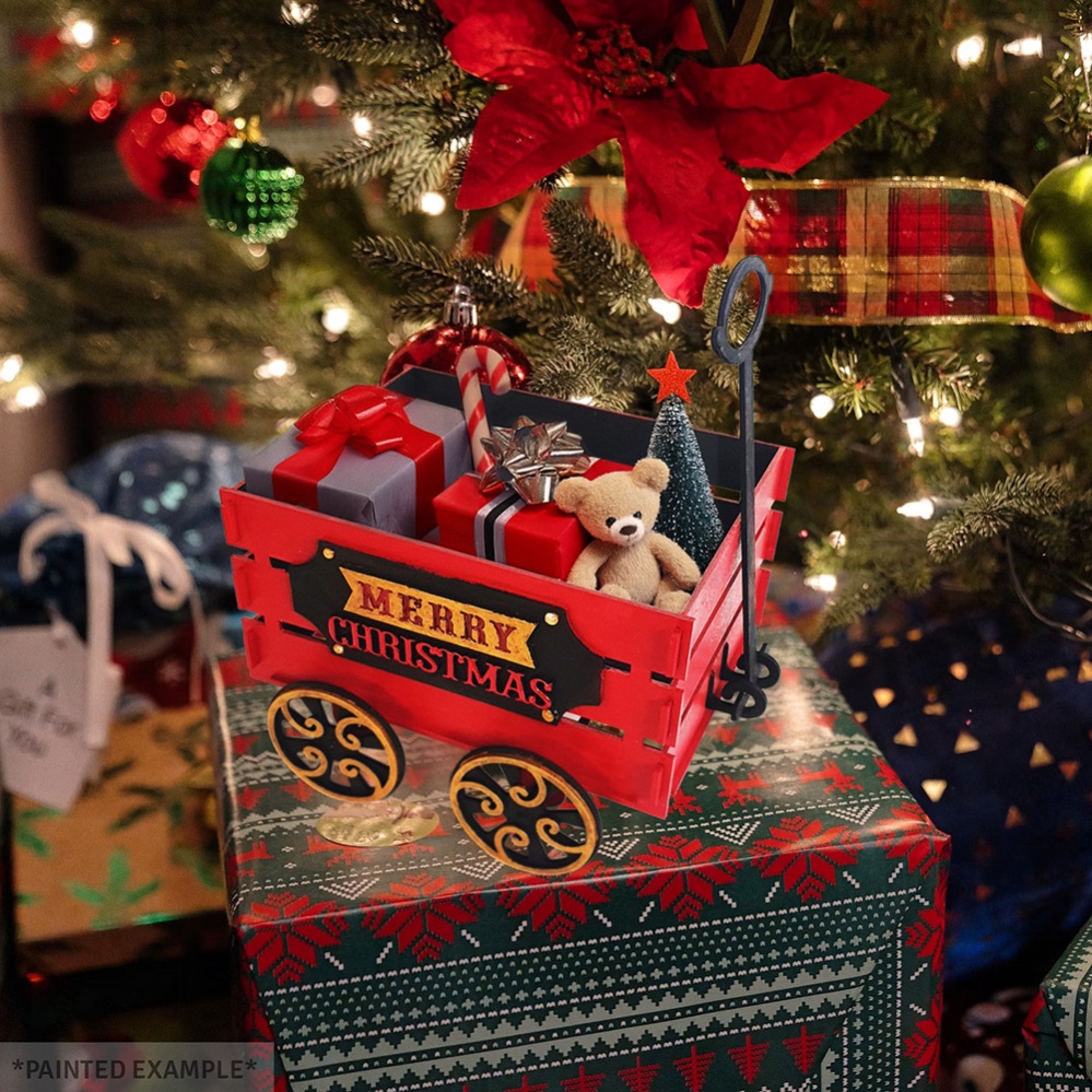 Wooden Christmas Wagon - Gift Holder & Festive Decoration